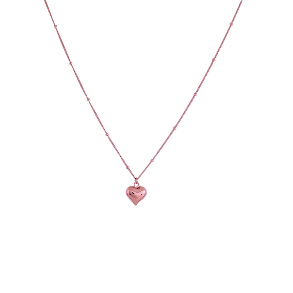 Luxury Bee® Glossy Heart | Silver Sterling 925| Minimalist Necklace Rose Gold Color