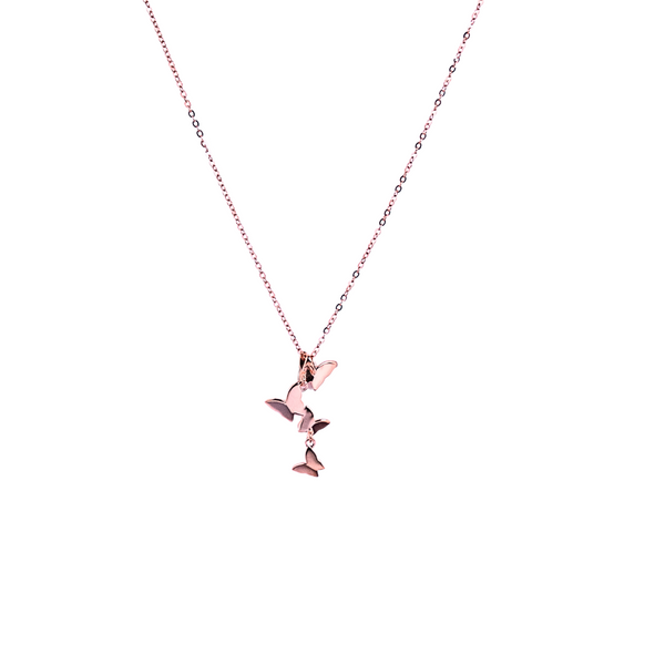 Luxury Bee® Butterflies | Silver Sterling 925| Minimalist Necklace Rose Gold Color