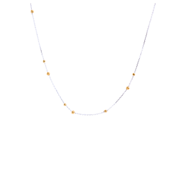 Luxury Bee® Beaded Bead Minimalist Necklace| Silver Sterling 925