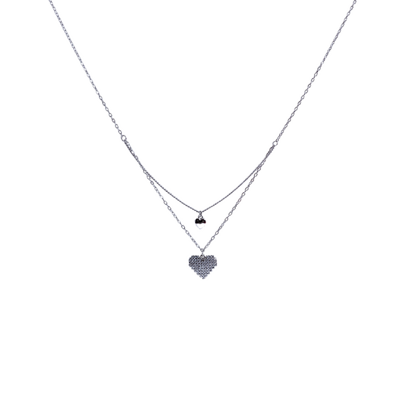 Luxury Bee® Dual Heart Minimalist Necklace| Silver Sterling 925