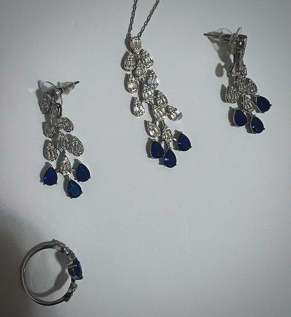 Luxury Bee BlueGrace  Necklace Set for Women | Daily,Office,Party Wear Jewelry Set | Blue Zircon (Copy)