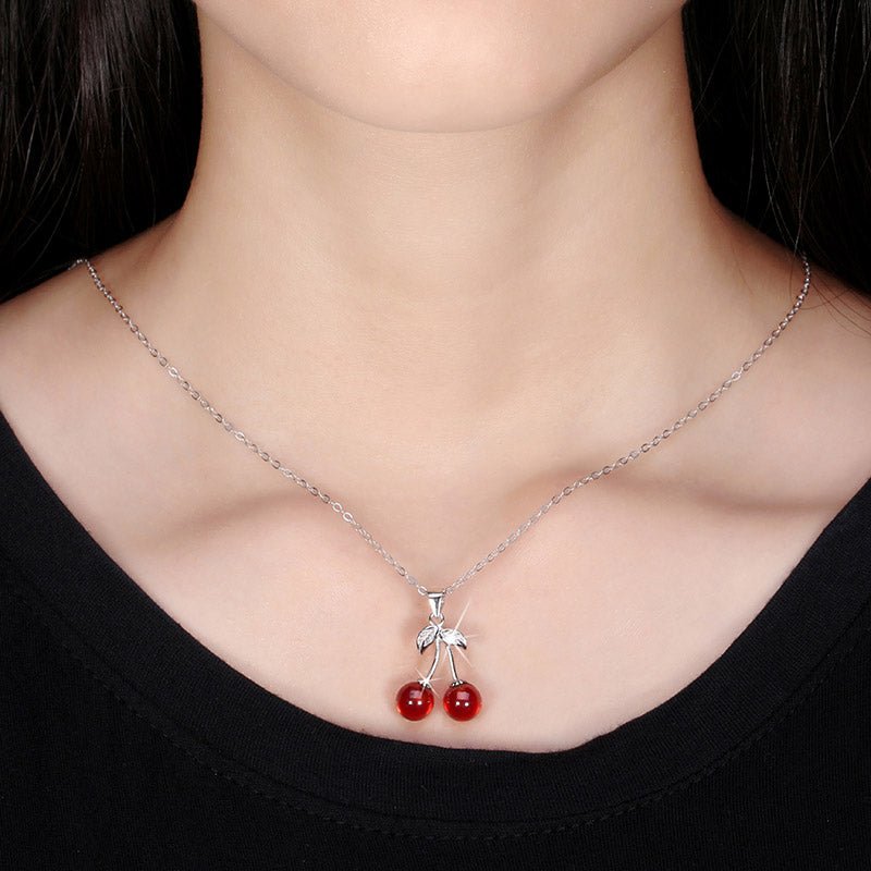 Luxury Bee Admiralia Sterling Silver 925 with Cherry Garnet Pendant Necklace - Luxury Bee