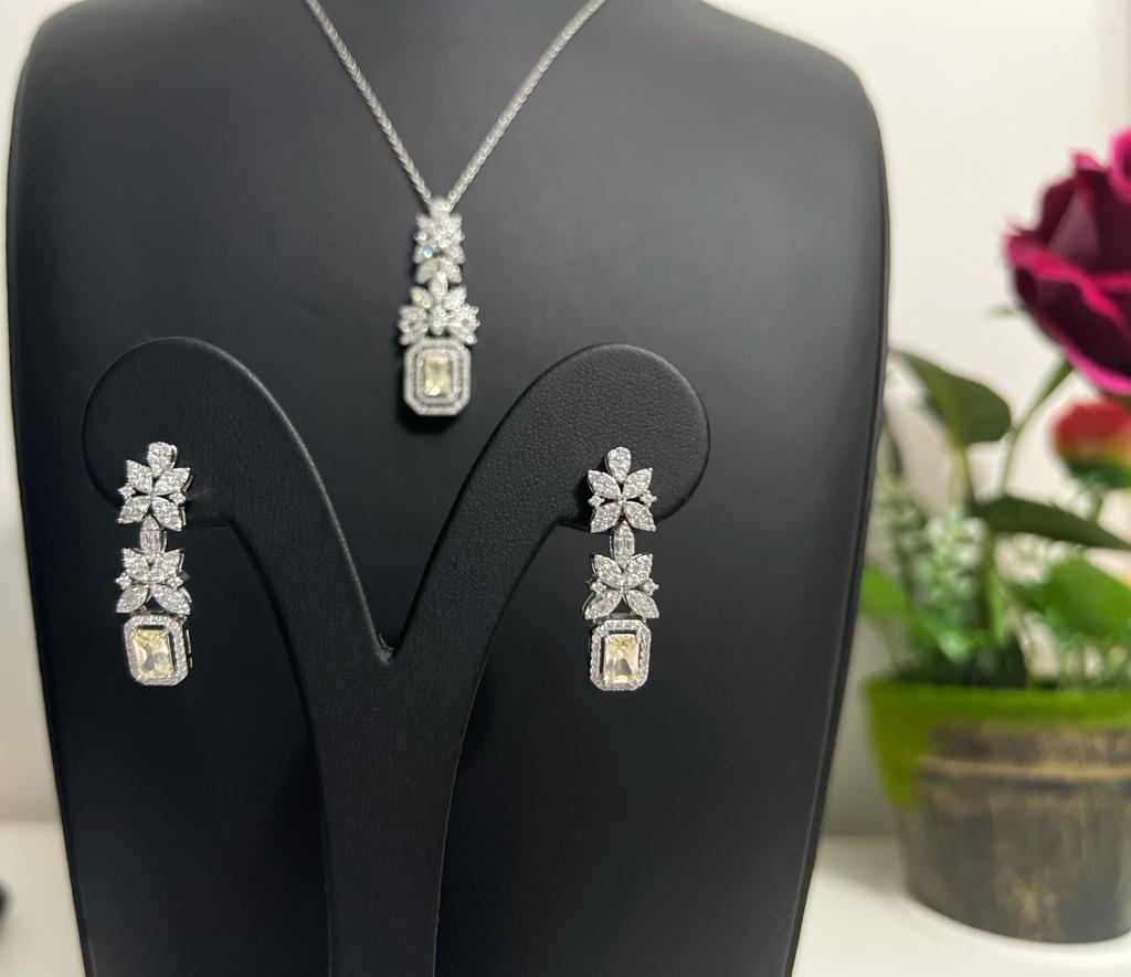 Luxury Bee Carade Yellow Necklace Set for Women- Daily-Office-Party Wear Jewelry Set - Luxury Bee