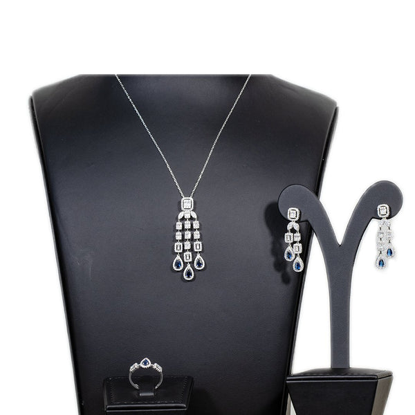 Luxury Bee HighLand Necklace Set for Women- Daily-Office-Party Wear Jewelry Set-Blue Zircon - Luxury Bee