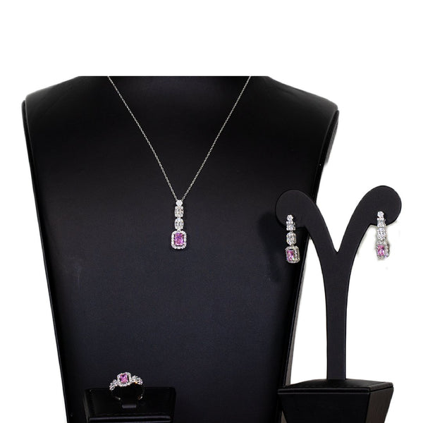 Luxury Bee LadyBee Necklace Set for Women- Daily-Office-Party Wear Jewelry Set-Pink Zircon - Luxury Bee