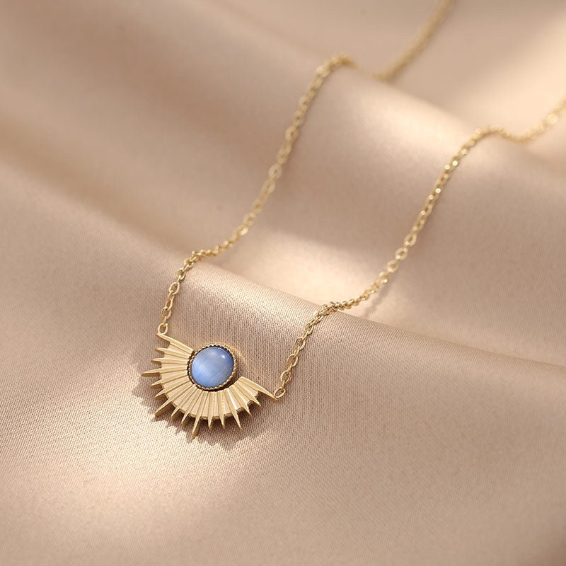 Luxury Bee Natural Oval Sunflower Necklace Pine-Sone Pendant Clavicle Chain - Luxury Bee