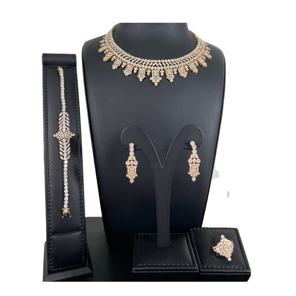 Luxury Bee Ornate Necklace Set- with Zircon- Party/Wedding Jewelry Set-Golden Reach - Luxury Bee