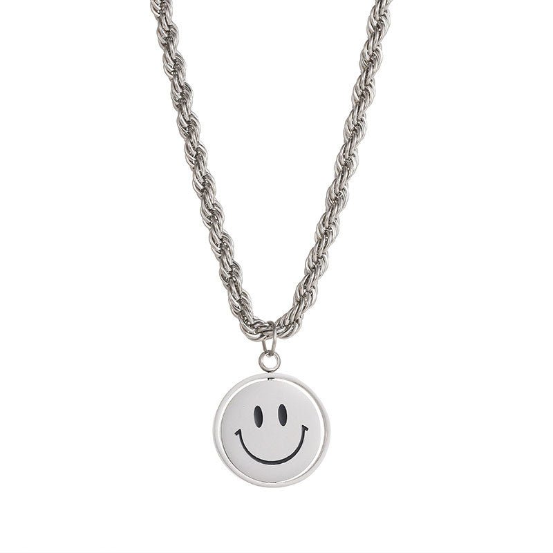 Luxury Bee Rotate Smiley Face Hip-Hop Pendant Hipster necklace - Luxury Bee