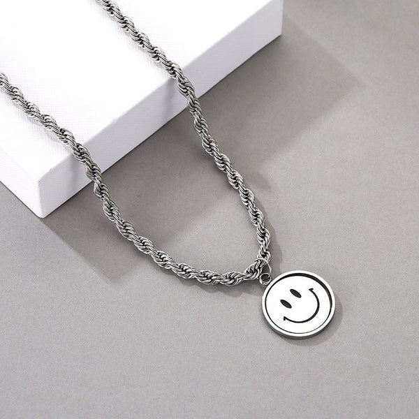 Luxury Bee Rotate Smiley Face Hip-Hop Pendant Hipster necklace - Luxury Bee