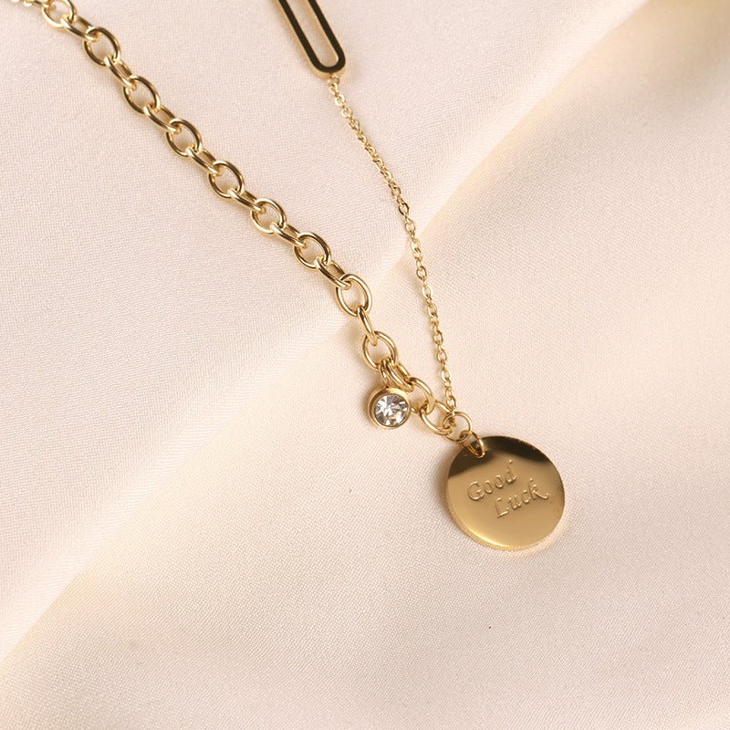 Luxury Bee Threads Zircon Round Good Luck Charms Hybrid Thick Chain Choker Pendants - Luxury Bee